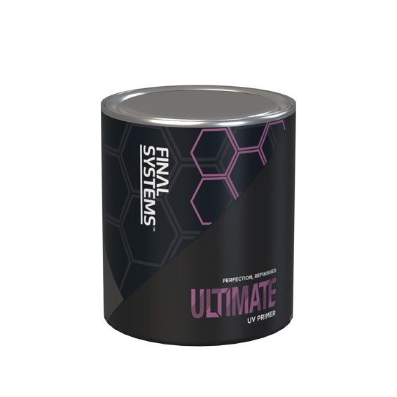 Grey 1K Car Paint Surfacer Ultimate UV Primer 750ML Acrylic Filler Primer Semi Matt Grey Rapid Cure with UV Lamp High Build Fast Sanding Adhesion for Metal Plastic Steel Aluminium Automotive Repair