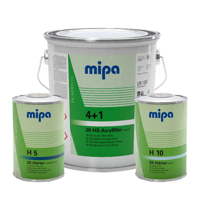 Mipa Acrylfiller 2k HS White 4L PRIMER KIT with H5 hardener 1L