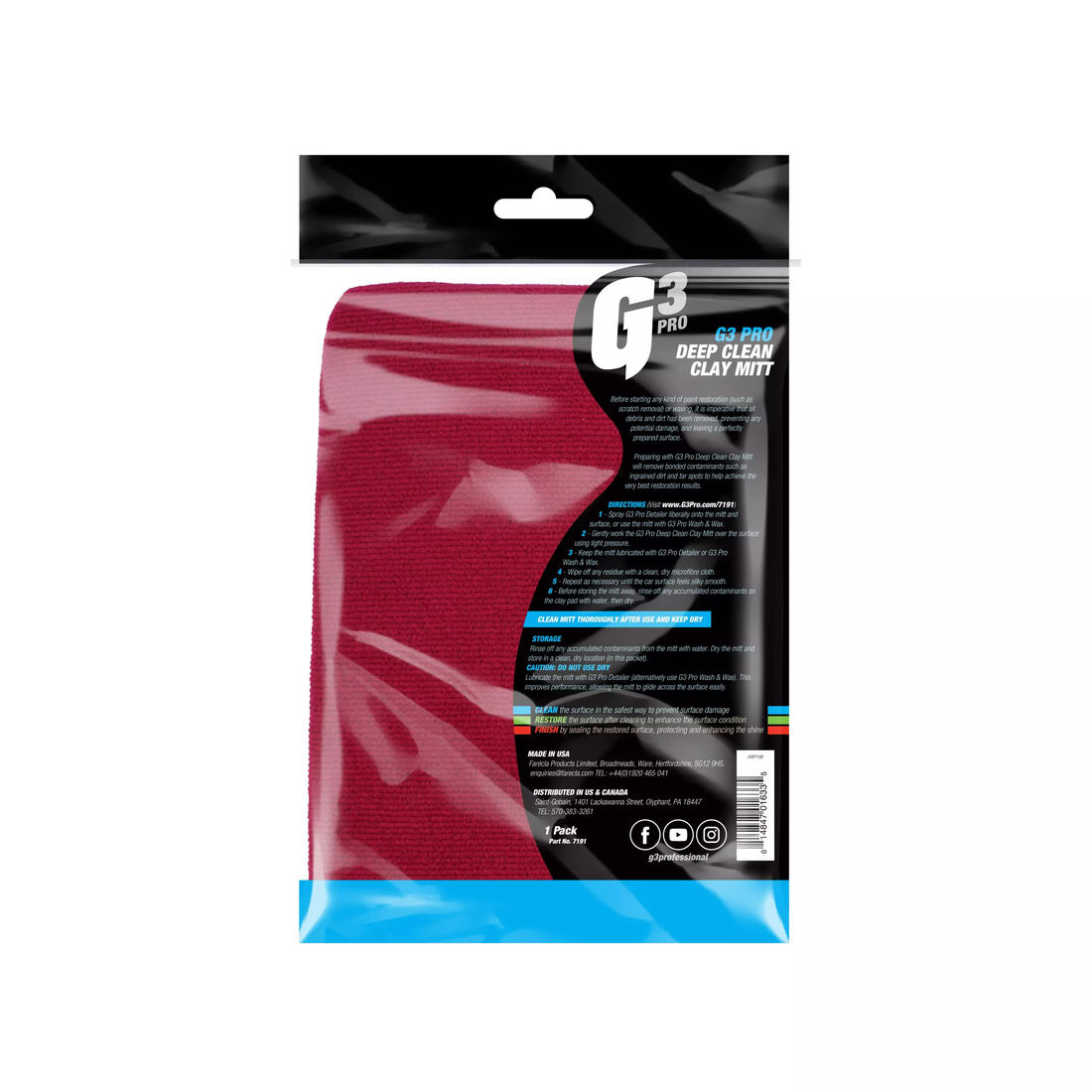 FARECLA G3 Pro Deep Clean Clay Mitt - Removes Ingrained Dirt, Bugs, Tar Spots, And Pollutants