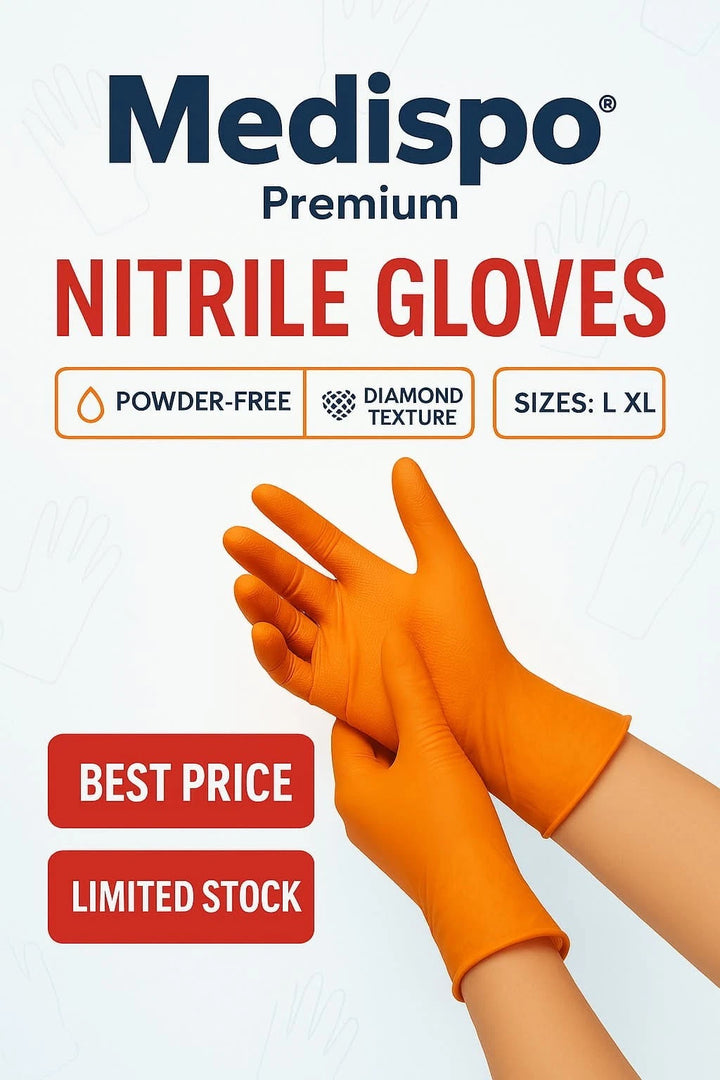 Large Orange Diamond Nitrile Disposable Gloves 1000pc Strong Heavy Duty Mechanic