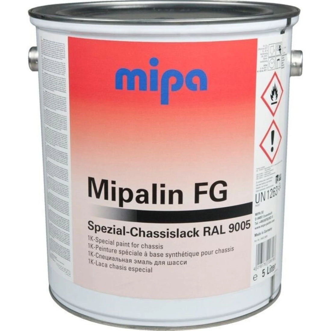 MIPA RAL 9005 Mipaline 1K Black Paint – 5L Chassis & Frame Coating