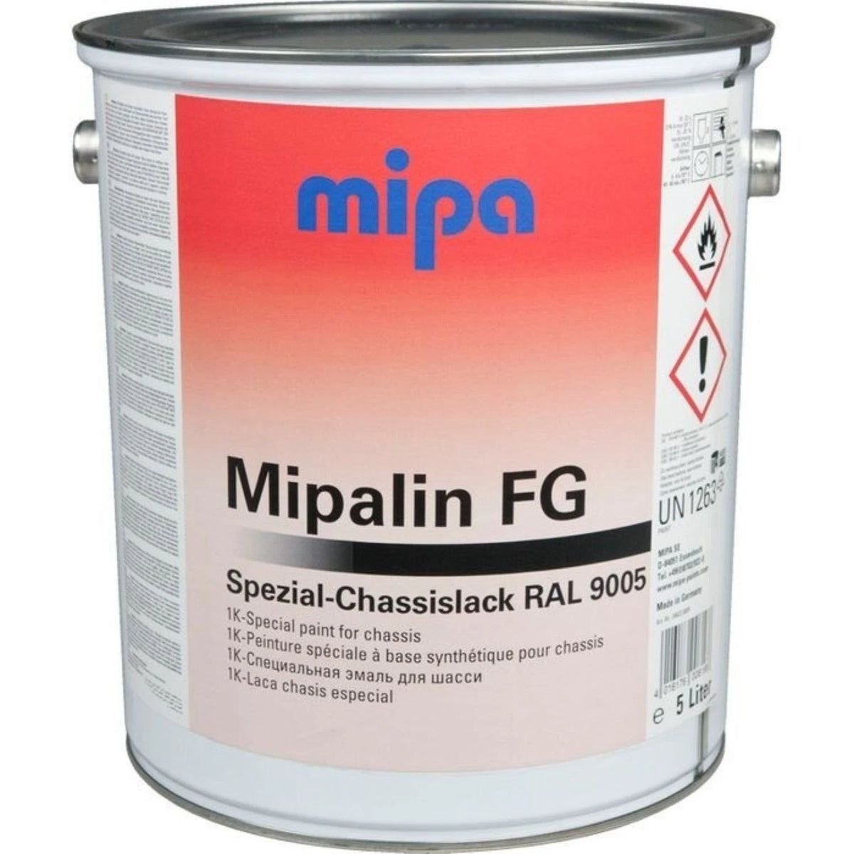 MIPA RAL 9005 Mipaline 1K Black Paint – 5L Chassis & Frame Coating ...