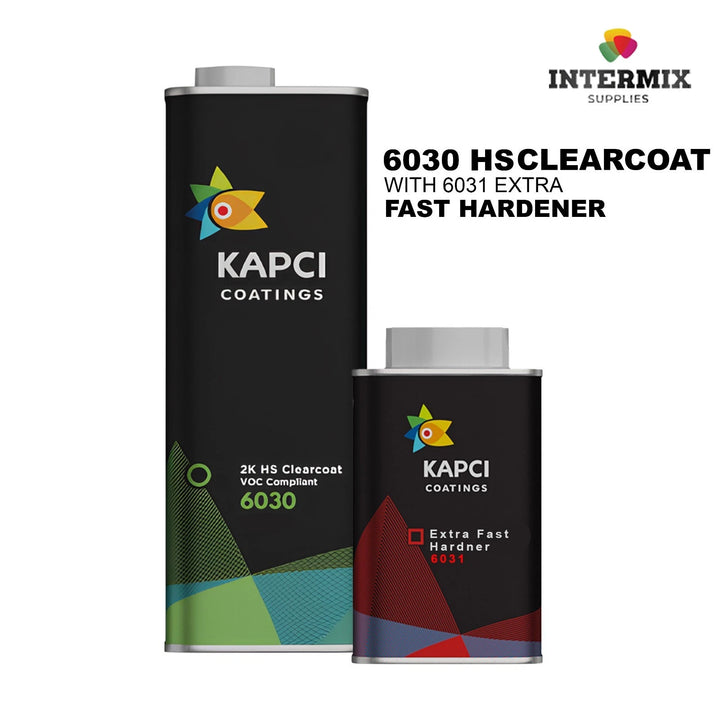 Kapci 6030 2K HS Anti Scratch Clearcoat 5L, With 6031 Extra Fast Hardener 2.5L