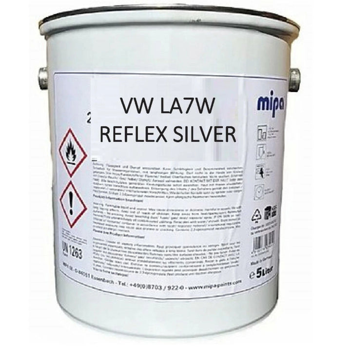 MIPA BC BASECOAT VW LA7W REFLEX SILVER 5LTR - PAINT CAR VAN MIX BASE COAT