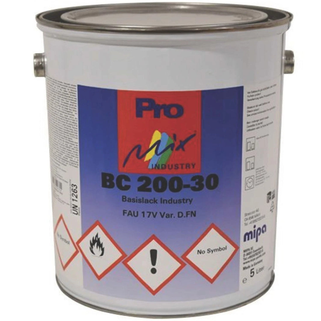 MIPA BC SOLVENT BASECOAT FORD PANTHER BLACK METALLIC 5LTr