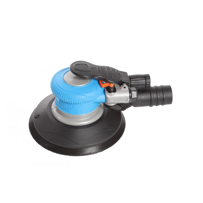 150mm Air Orbital Palm Spot Repair Sander with 5mm Orbit, Hook & Loop Pad, 10,000RPM Free Speed—Ideal for prepping wood, plastics, filler, metals & smoothing between coating stages - 625627