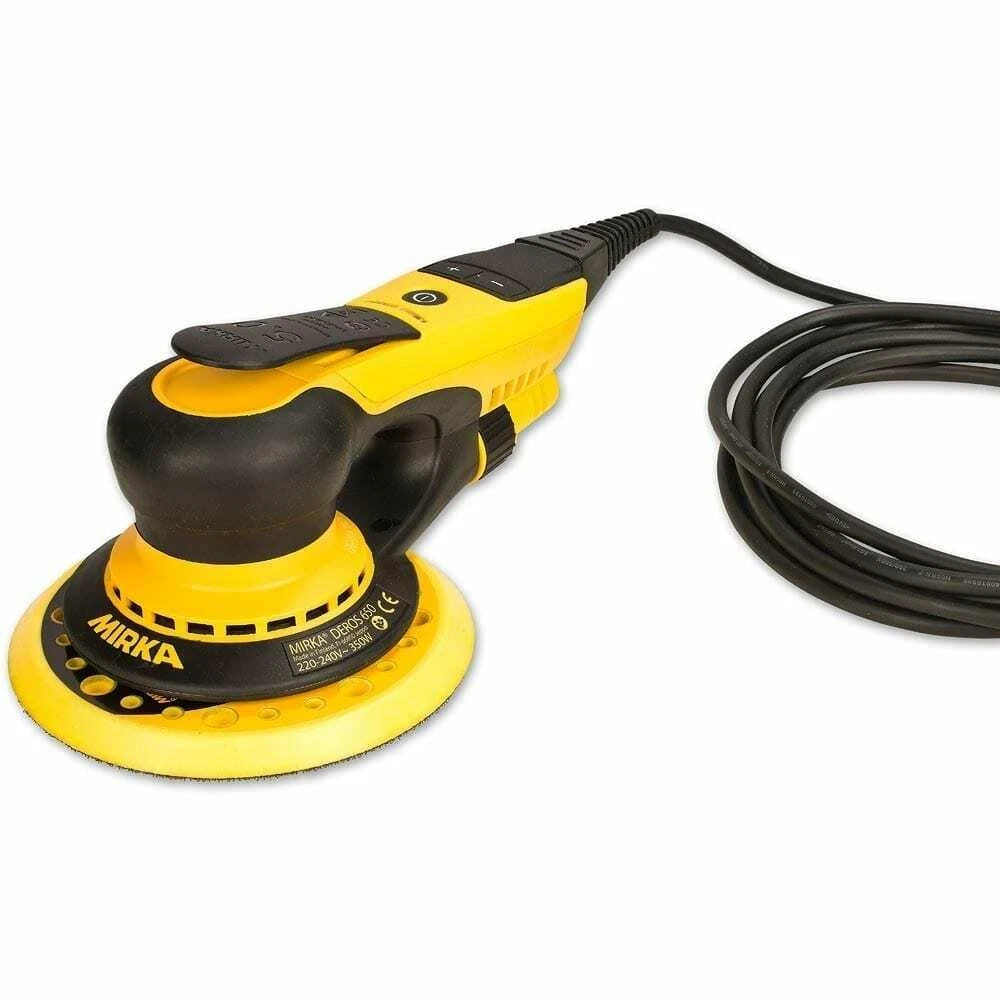 Mirka DEROS 650CV 150mm Electric Random Orbital Sander with Mirka 1230L PC Dust Extractor, Bluetooth vibration sensor, brushless motor, 5.0mm orbit, plus free conical 27mm x 4m hose