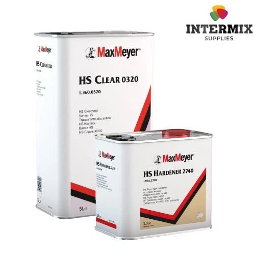 Max Meyer HS Clear 0320 Clearcoat - 5L & HS Super Rapid Hardener 2740 2.5 Litre